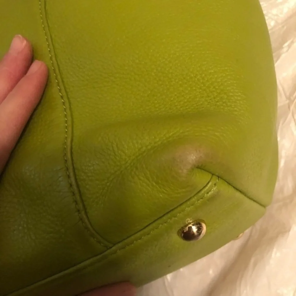Michael kors lime green leather east west tote bag